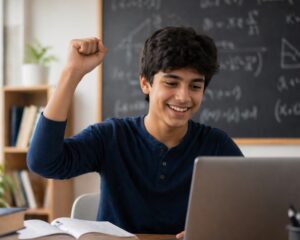 student fist punching